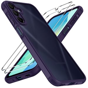 ivoler maskica za Samsung Galaxy A16 4G / A16 5G s 2 komada kaljenog stakla, vojna razina zaštite od udaraca, zaštita kamere, mat prozirna, otporna na otiske prstiju, ljubičasta