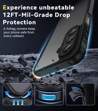 ivoler Samsung Galaxy A26 5G Tok Katonai Védelemmel + 2db Edzett Üveg, Ütésálló Kameravédő Telefontok, Matt Áttetsző Hátlap, Ujjlenyomatment 4