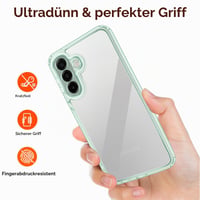 ivoler Priehľadný kryt na Samsung Galaxy A37 5G, zelený – ochrana proti žltnutiu, nárazuvzdorné rohy, 3 ks tvrdené sklo, vojenská úroveň ochrany, tenký priehľadný zadný kryt 8