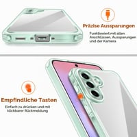 ivoler Priehľadný kryt na Samsung Galaxy A37 5G, zelený – ochrana proti žltnutiu, nárazuvzdorné rohy, 3 ks tvrdené sklo, vojenská úroveň ochrany, tenký priehľadný zadný kryt 7