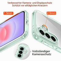 ivoler Priehľadný kryt na Samsung Galaxy A37 5G, zelený – ochrana proti žltnutiu, nárazuvzdorné rohy, 3 ks tvrdené sklo, vojenská úroveň ochrany, tenký priehľadný zadný kryt 6