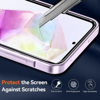 iVoler Samsung Galaxy A55 5G Átlátszó Védőtok - Lila TPU Puha Kerettel, Ütésálló Kialakítás, 2db Edzett Üveg Képernyővédővel 2