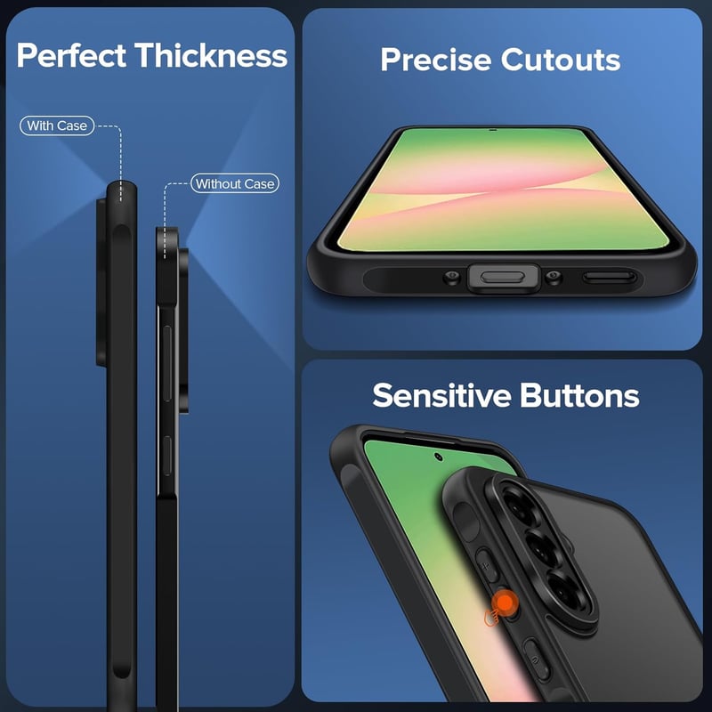 iVoler Samsung Galaxy A56 5G Tok Katonai Védelemmel + 2db Edzett Üveg, Kameravédő, Mattított Hátlap, Ujjlenyomatmentes Védőtok