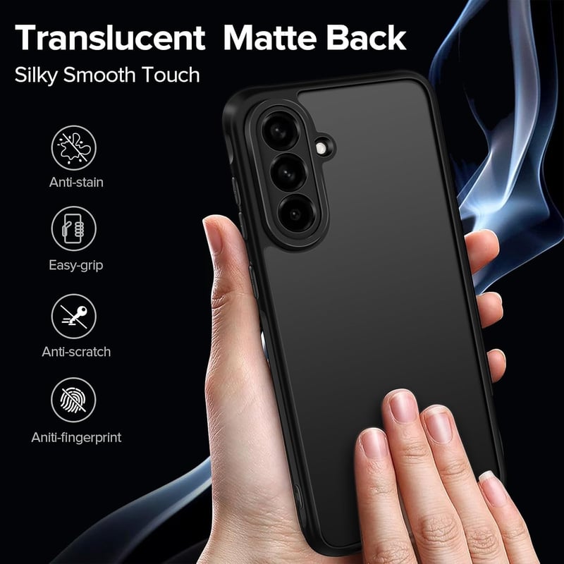 iVoler Samsung Galaxy A56 5G Tok Katonai Védelemmel + 2db Edzett Üveg, Kameravédő, Mattított Hátlap, Ujjlenyomatmentes Védőtok