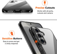 ivoler Samsung Galaxy S24 5G átlátszó tok, katonai védelemmel, 2 edzett üveggel - Samsung Galaxy S24 5G, black 6