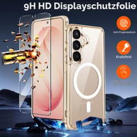 ivoler kryt na Samsung Galaxy S26, zlatý, magnetické priehľadné puzdro kompatibilné s MagSafe s vojenským štandardom ochrany proti nárazom + 2 ks tvrdené sklo 9
