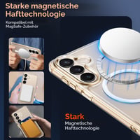 ivoler kryt na Samsung Galaxy S26, zlatý, magnetické priehľadné puzdro kompatibilné s MagSafe s vojenským štandardom ochrany proti nárazom + 2 ks tvrdené sklo 4