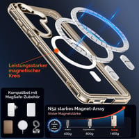 ivoler kryt na Samsung Galaxy S26, zlatý, magnetické priehľadné puzdro kompatibilné s MagSafe s vojenským štandardom ochrany proti nárazom + 2 ks tvrdené sklo 5