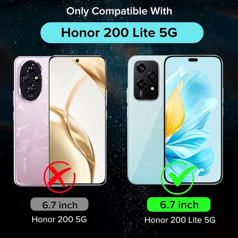 ivoler Soha nem sárguló átlátszó tok Honor 200 Lite 5G készülékhez, ütés és karcálló, vékony védőtok, (nem Honor 200)