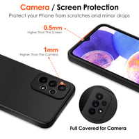 Silikónový kryt ivoler na Samsung Galaxy A23 5G s ochranou fotoaparátu, ultra tenké flexibilné puzdro z TPU, nárazuvzdorné, matná čierna, odolné proti poškriabaniu 3