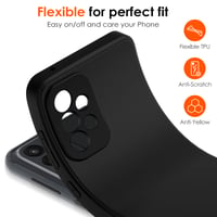 Silikónový kryt ivoler na Samsung Galaxy A23 5G s ochranou fotoaparátu, ultra tenké flexibilné puzdro z TPU, nárazuvzdorné, matná čierna, odolné proti poškriabaniu 4