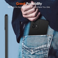 Silikónový kryt ivoler na Samsung Galaxy A23 5G s ochranou fotoaparátu, ultra tenké flexibilné puzdro z TPU, nárazuvzdorné, matná čierna, odolné proti poškriabaniu 6