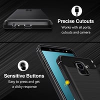 ivoler silikónový obal pre Samsung Galaxy A6 2018, vojenská ochrana, odolný voči nárazom, tenký, flexibilné TPU, odolný voči poškriabaniu, ochranný kryt proti odtlačkom prstov, čierny 5