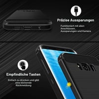 ivoler Silikónový kryt na Samsung Galaxy S8+ / S8 Plus, vojenská ochrana, nárazuvzdorný, tenký, flexibilný TPU, odolný proti poškriabaniu, nezanecháva odtlačky prstov, čierny 5