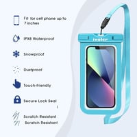ivoler Vízálló Övtáska Mobiltelefon Tokkal - Univerzális Strandtáska Vízi Sportokhoz, Úszáshoz, Hajózáshoz, Világoskék 3