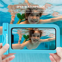 ivoler Vízálló Övtáska Mobiltelefon Tokkal - Univerzális Strandtáska Vízi Sportokhoz, Úszáshoz, Hajózáshoz, Világoskék 5