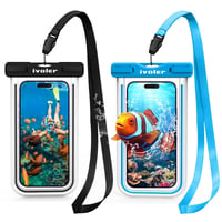 ivoler Vodotesné puzdro na telefón 2 ks IPX8 univerzálne puzdro na mobil pre iPhone Samsung Huawei Xiaomi do 6,9 palca čierne a modré 1
