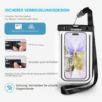 ivoler Vodotesné puzdro na telefón 2 ks IPX8 univerzálne puzdro na mobil pre iPhone Samsung Huawei Xiaomi do 6,9 palca čierne a modré 6