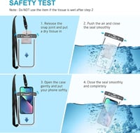 Husă impermeabilă pentru telefon iVoler, 2 bucăți, IPX8, geantă uscată universală fluorescentă pentru iPhone Samsung, 6.2", Negru 3