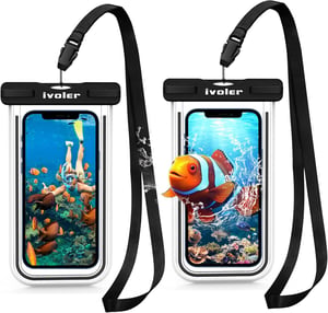 Husă de telefon impermeabilă iVoler IPX8, 2 bucăți - negru