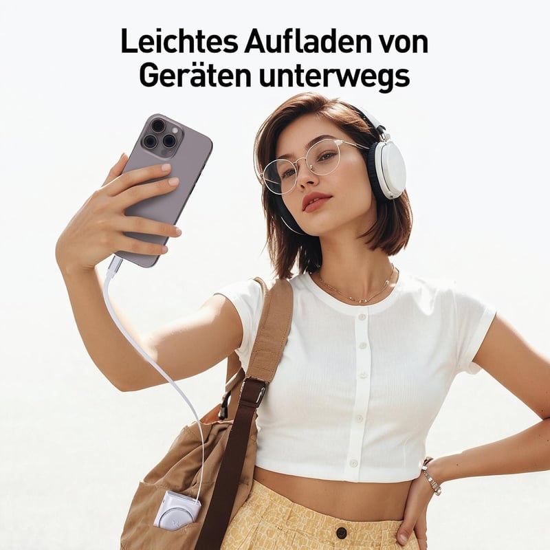 iWALK 10000 mAh Power Bank 30W PD, beépített USB-C kábellel, 3 kimenettel