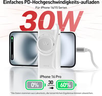 iWALK 10000 mAh Power Bank 30W PD, beépített USB-C kábellel, 3 kimenettel 2
