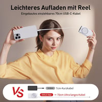 iWALK 10000 mAh Power Bank 30W PD, beépített USB-C kábellel, 3 kimenettel 3
