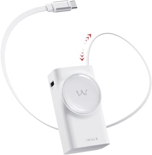 iWALK Reel Power Bank 10000 mAh PD 30W, s uvlačivim USB-C kabelom od 70 cm, bijeli