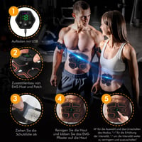 Aparat de electrostimulare musculară iWarmbase EMS pentru abdomen, 6 moduri, 19 niveluri de intensitate, antrenor pentru stimularea mușchilor 5