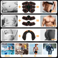 Aparat de electrostimulare musculară iWarmbase EMS pentru abdomen, 6 moduri, 19 niveluri de intensitate, antrenor pentru stimularea mușchilor 2