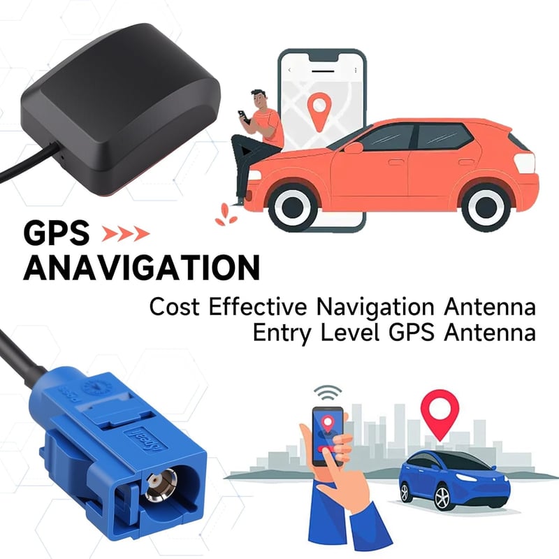 iwui Fakra C GPS Antenna autóhoz mágneses alappal, vízálló navigációs antenna teherautóhoz és hajóhoz