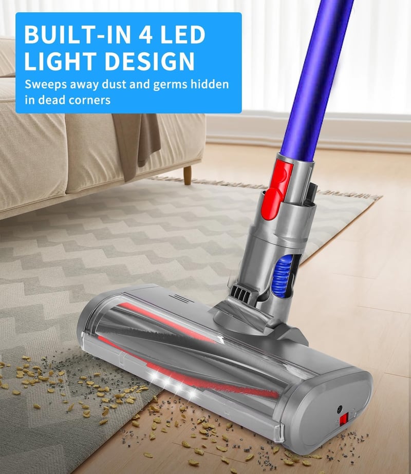 Ixydor Dyson V7 V8 V10 V11 V15 LED kefe szőnyeghez és kemény padlóhoz