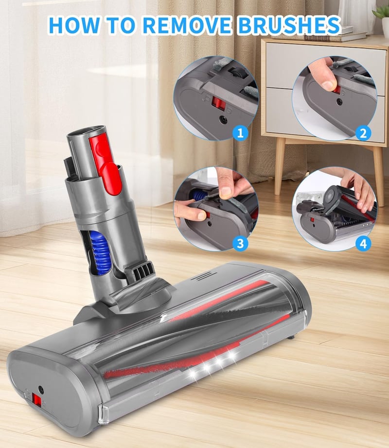 Ixydor Dyson V7 V8 V10 V11 V15 LED kefe szőnyeghez és kemény padlóhoz
