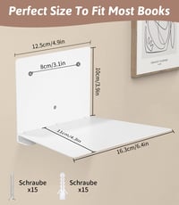 Set 5 Rafturi Plutitoare Ixydor, Polițe de Perete din Metal cu Fixare Invizibilă, Alb 3