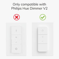 IYOKI Kapcsoló Takaró Philips Hue Dimmer V2-höz, Fali Kapcsoló Burkolat Adapter, 1 Gang Műanyag Matt Kivitel 3