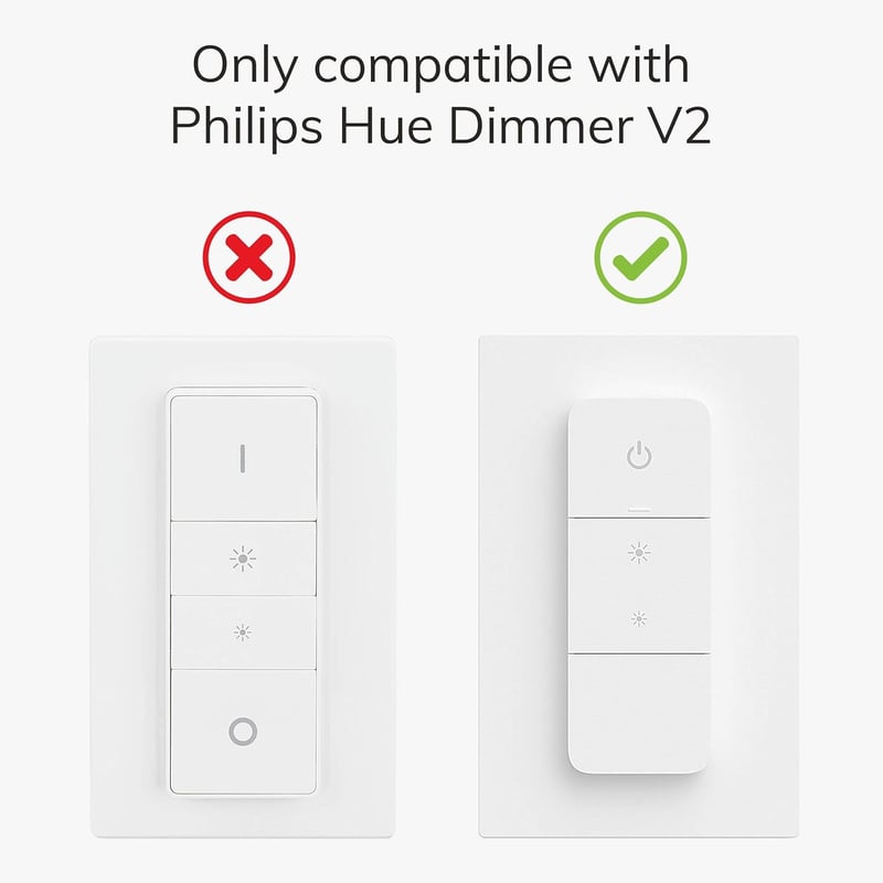 IYOKI Kapcsoló Takaró Philips Hue Dimmer V2-höz, Fali Kapcsoló Burkolat Adapter, 1 Gang Műanyag Matt Kivitel