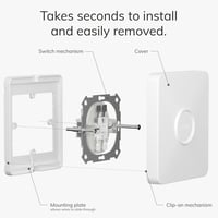 IYOKI Pro Switch Cover Philips Smart Button kapcsolóvédő, Hue kompatibilis adapter, 1-sebességes, matt műanyag, 2 darabos csomag 6