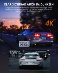 Autokamera iZEEKER 4K s 32GB kartou, 3-kanálová palubná kamera (predná, zadná a vnútorná), WiFi 6, IR nočné videnie, G-senzor, parkovací režim, WDR 5