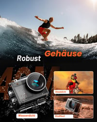 Akčná kamera iZEEKER 4K 24MP, vodotesná do 40 m, duálny displej, EIS, 170° zorný uhol, WiFi, diaľkové ovládanie, externý mikrofón, 2x 1350mAh batéria, sada príslušenstva 4