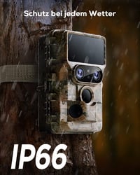 iZEEKER 4K 48MP WiFi vadkamera, dupla lencsével és éjjellátóval, 32GB SD-kártyával 8