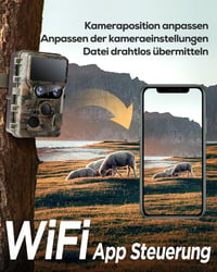iZEEKER 4K 48MP WiFi vadkamera, dupla lencsével és éjjellátóval, 32GB SD-kártyával 5