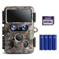 iZEEKER iG600 Fotopasca WLAN Duálny Objektív 4K 60MP - Nočné Videnie, Detekcia Pohybu, Čas Spúšte 0,1s, Uhol Detekcie 120°, S 32GB SD Kartou 1