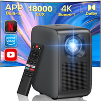 iZEEKER Netflix WiFi Bluetooth projektor Full HD 1080P 4K 18000 lúmenov, elektrické zaostrovanie, 4D korekcia lichobežníkového skreslenia, kompatibilný s Androidom, PC a USB 1