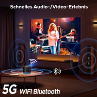 iZEEKER Netflix WiFi Bluetooth projektor Full HD 1080P 4K 18000 lúmenov, elektrické zaostrovanie, 4D korekcia lichobežníkového skreslenia, kompatibilný s Androidom, PC a USB 5