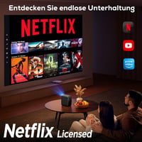 iZEEKER Netflix WiFi Bluetooth projektor Full HD 1080P 4K 18000 lúmenov, elektrické zaostrovanie, 4D korekcia lichobežníkového skreslenia, kompatibilný s Androidom, PC a USB 2