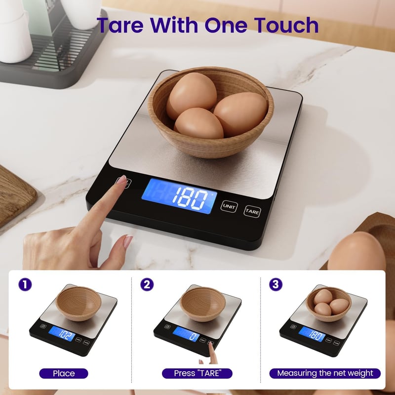 izeyu Digitális Konyhai Mérleg USB-C 15kg Precíziós Élelmiszer Mérő