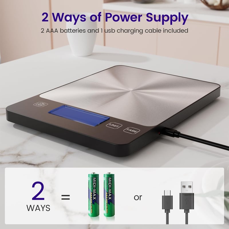 izeyu Digitális Konyhai Mérleg USB-C 15kg Precíziós Élelmiszer Mérő