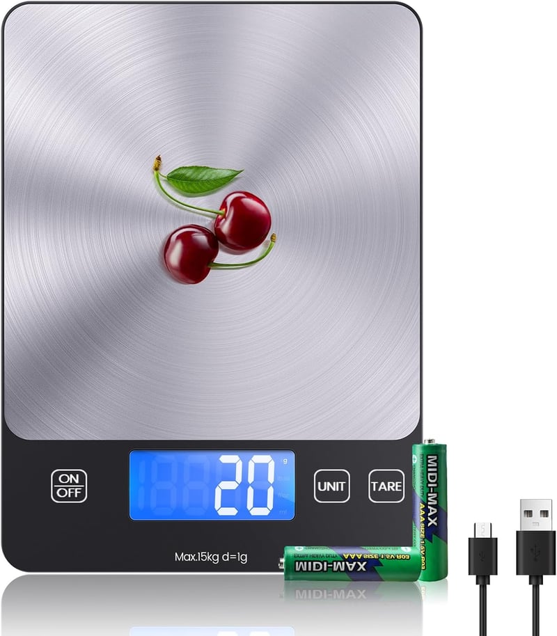 izeyu Digitális Konyhai Mérleg USB-C 15kg Precíziós Élelmiszer Mérő
