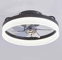 IZOWE 40 cm LED Mennyezeti Ventilátor Távirányítóval 6 Fokozat Dimmelhető Fekete 9
