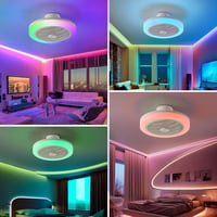 IZOWE RGB LED Mennyezeti Ventilátor 45cm Távirányítóval Dimmelhető Lámpa 8
